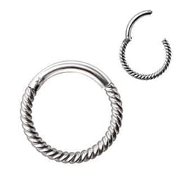 image-316L Stainless Steel Rope Design Seamless Clicker Ring / Septum Jewelry