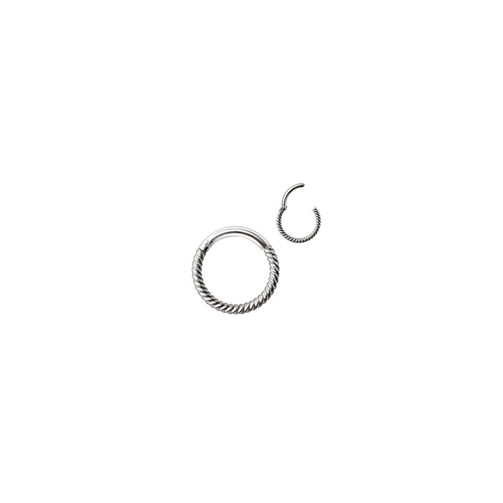 image-316L Stainless Steel Rope Design Seamless Clicker Ring / Septum Jewelry