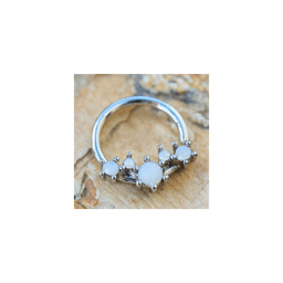 image-316L Stainless Steel Multi-Synthetic Opal Seamless Ring / Septum Ring