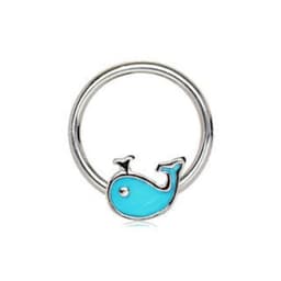 image-316L Stainless Blue Whale Snap-in Captive Bead Ring / Septum Ring