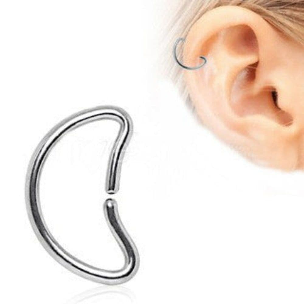 image-316L Stainless Steel Crescent Moon Cartilage Earring