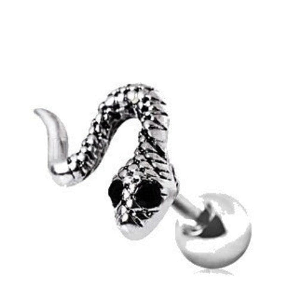 image-316L Surgical Steel Cute Baby Snake Cartilage Earring