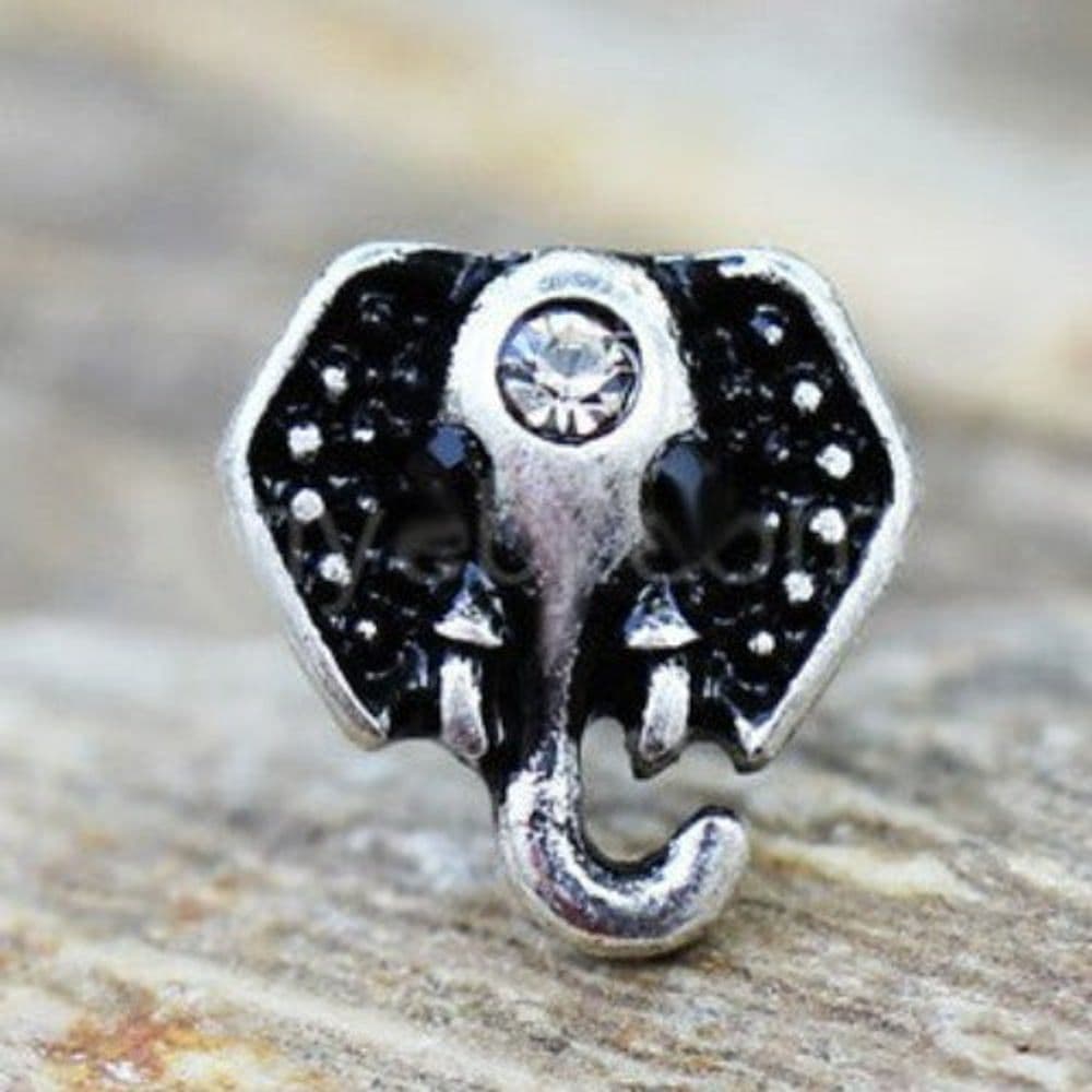 image-316L Stainless Steel Jeweled Elephant Cartilage Earring