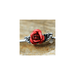 image-316L Stainless Steel Red Rose Industrial Barbell