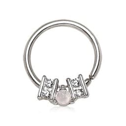 image-316L Stainless Steel Ornate Multi-Jeweled Seamless Ring / Septum Ring
