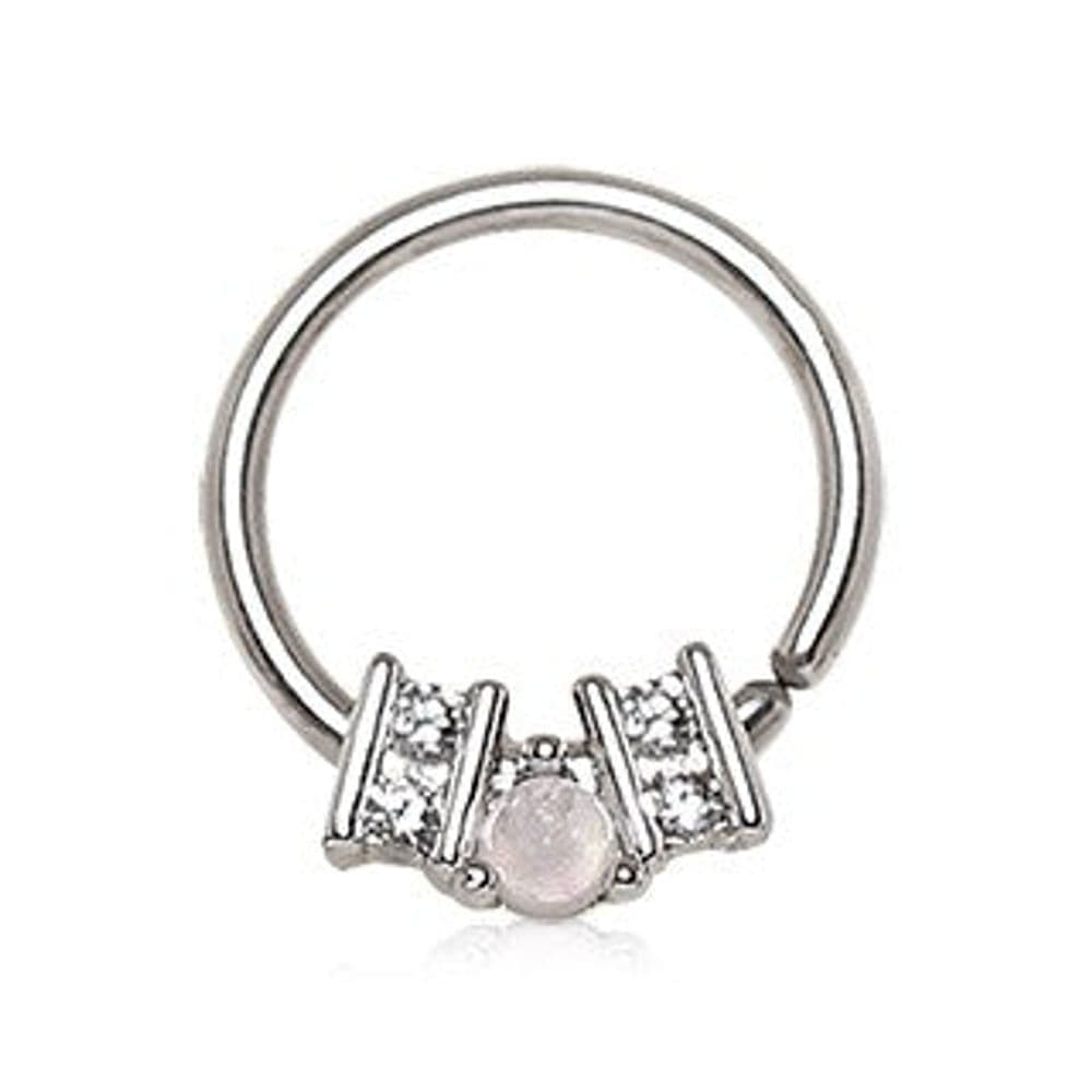 image-316L Stainless Steel Ornate Multi-Jeweled Seamless Ring / Septum Ring