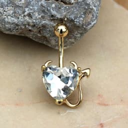 image-Gold Devil Heart Navel Ring