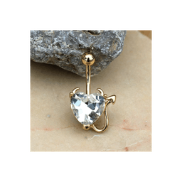 image-Gold Devil Heart Navel Ring
