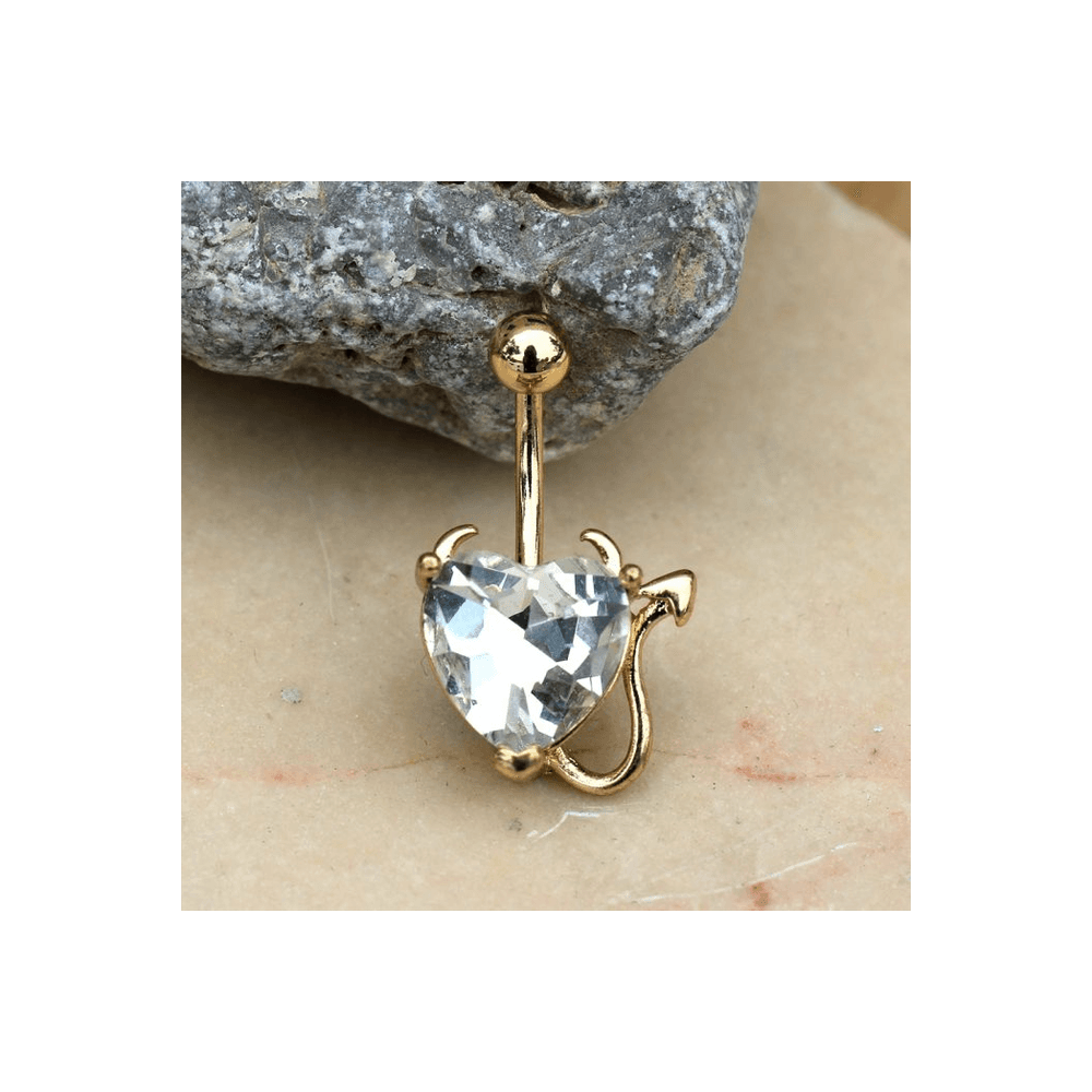 image-Gold Devil Heart Navel Ring