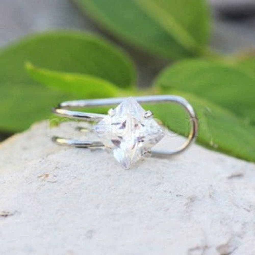 image-316L Stainless Steel Clip-On Cartilage Earring with Multi-Shaped CZ