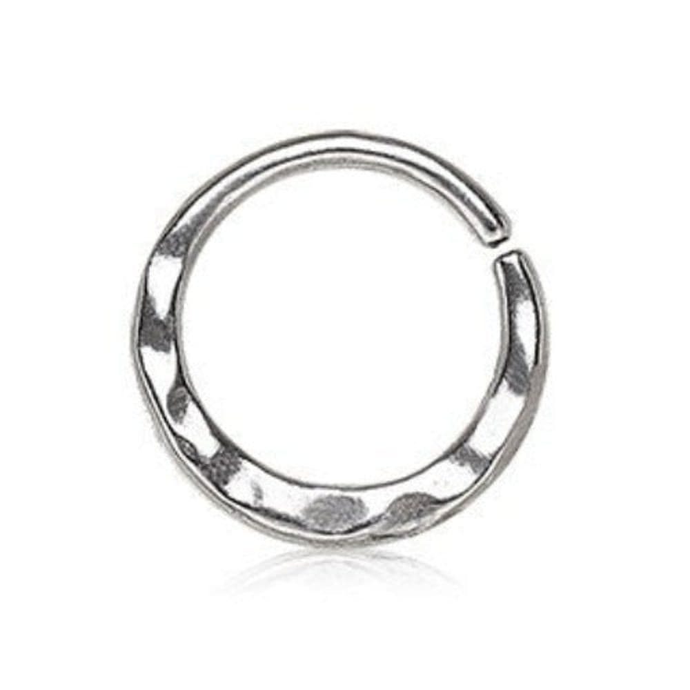 image-316L Stainless Steel Uneven Look Surface Seamless Ring / Septum Ring