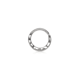 image-316L Stainless Steel Uneven Look Surface Seamless Ring / Septum Ring