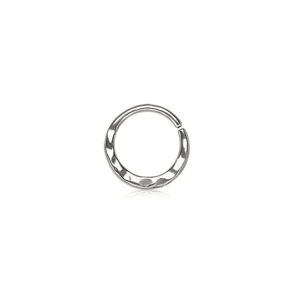 image-316L Stainless Steel Uneven Look Surface Seamless Ring / Septum Ring