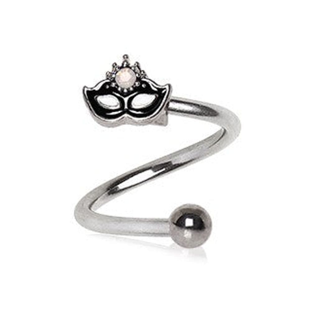 image-316L Stainless Steel Mardi Gras Mask Twist Jewelry / Cartilage Earring