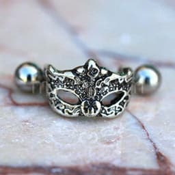 image-316L Stainless Steel Venetian Mask Cartilage Cuff Earring