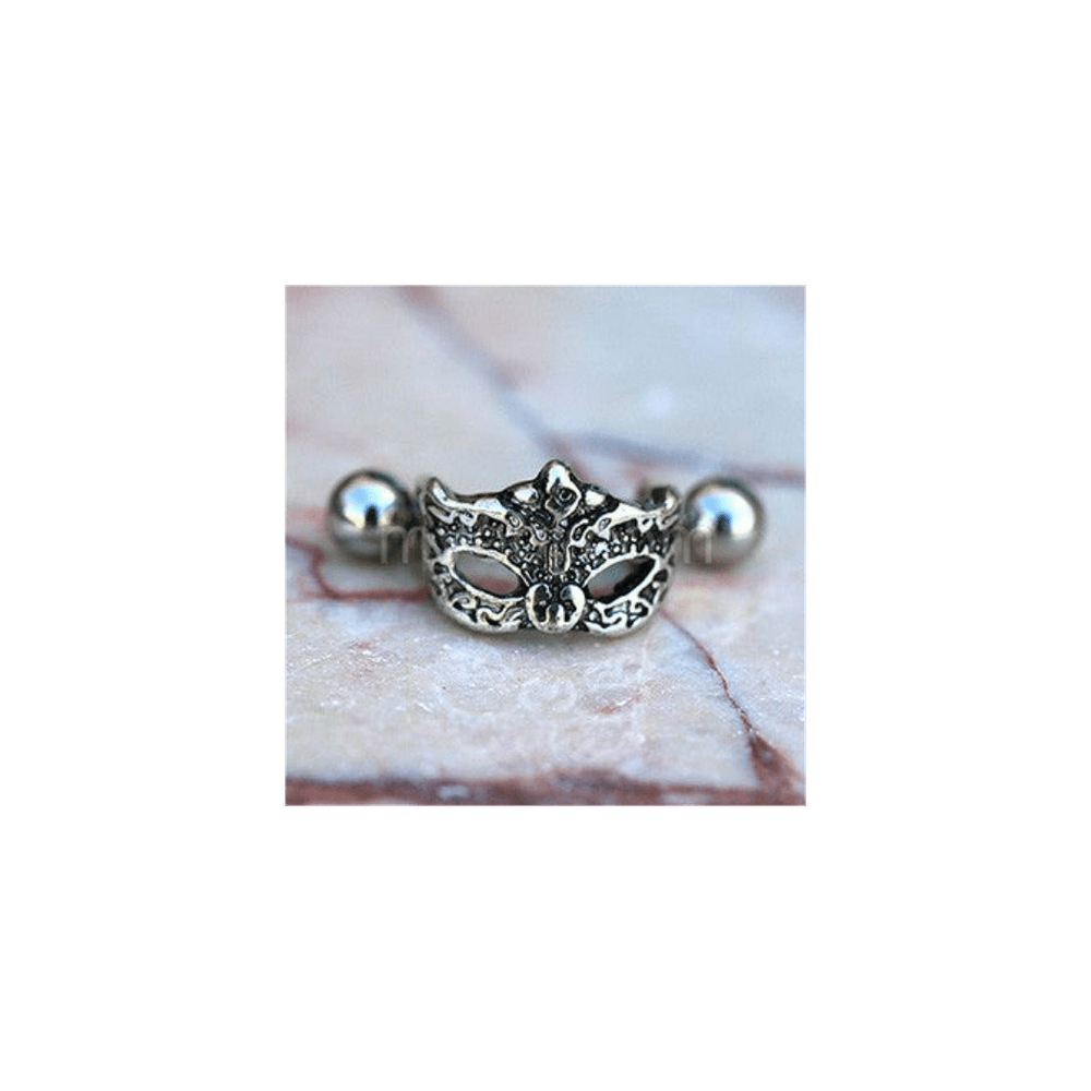image-316L Stainless Steel Venetian Mask Cartilage Cuff Earring