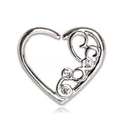 image-Jeweled Ornate Heart Annealed Cartilage Earring