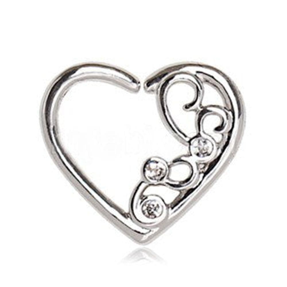 image-Jeweled Ornate Heart Annealed Cartilage Earring