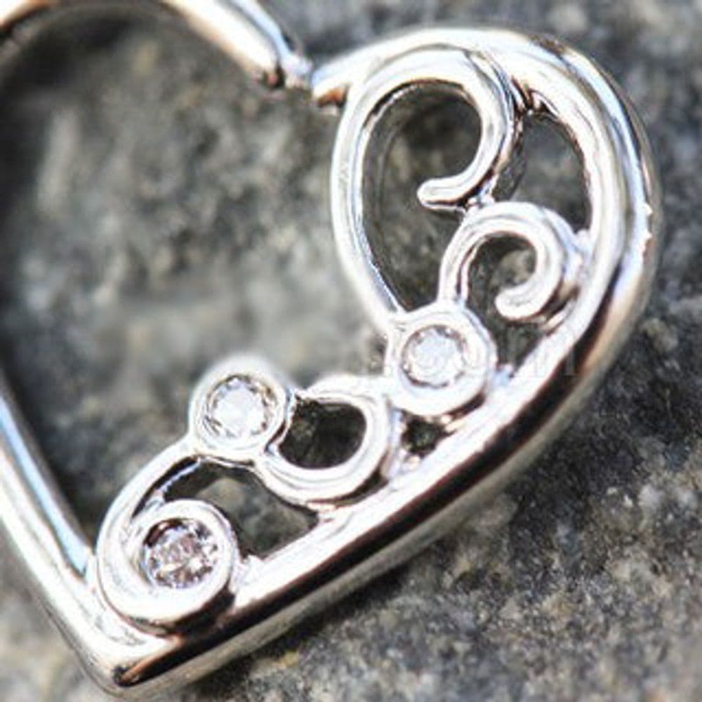 image-Jeweled Ornate Heart Annealed Cartilage Earring