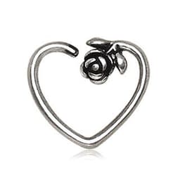 image-316L Stainless Steel Rose Heart Cartilage Earring