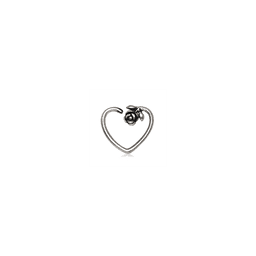 image-316L Stainless Steel Rose Heart Cartilage Earring