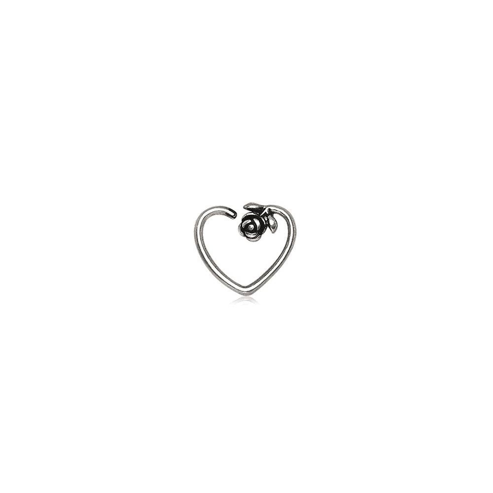 image-316L Stainless Steel Rose Heart Cartilage Earring