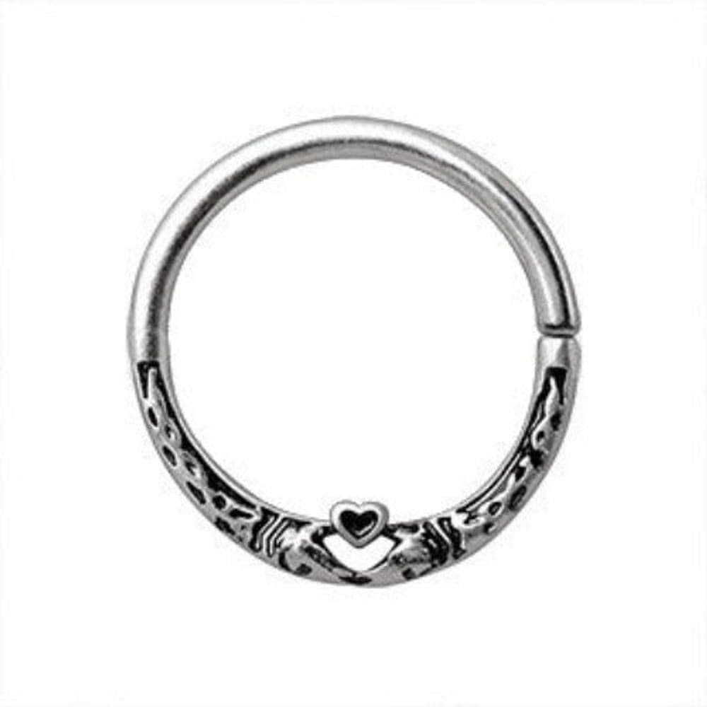 image-316L Stainless Steel Snake Heart Seamless Ring