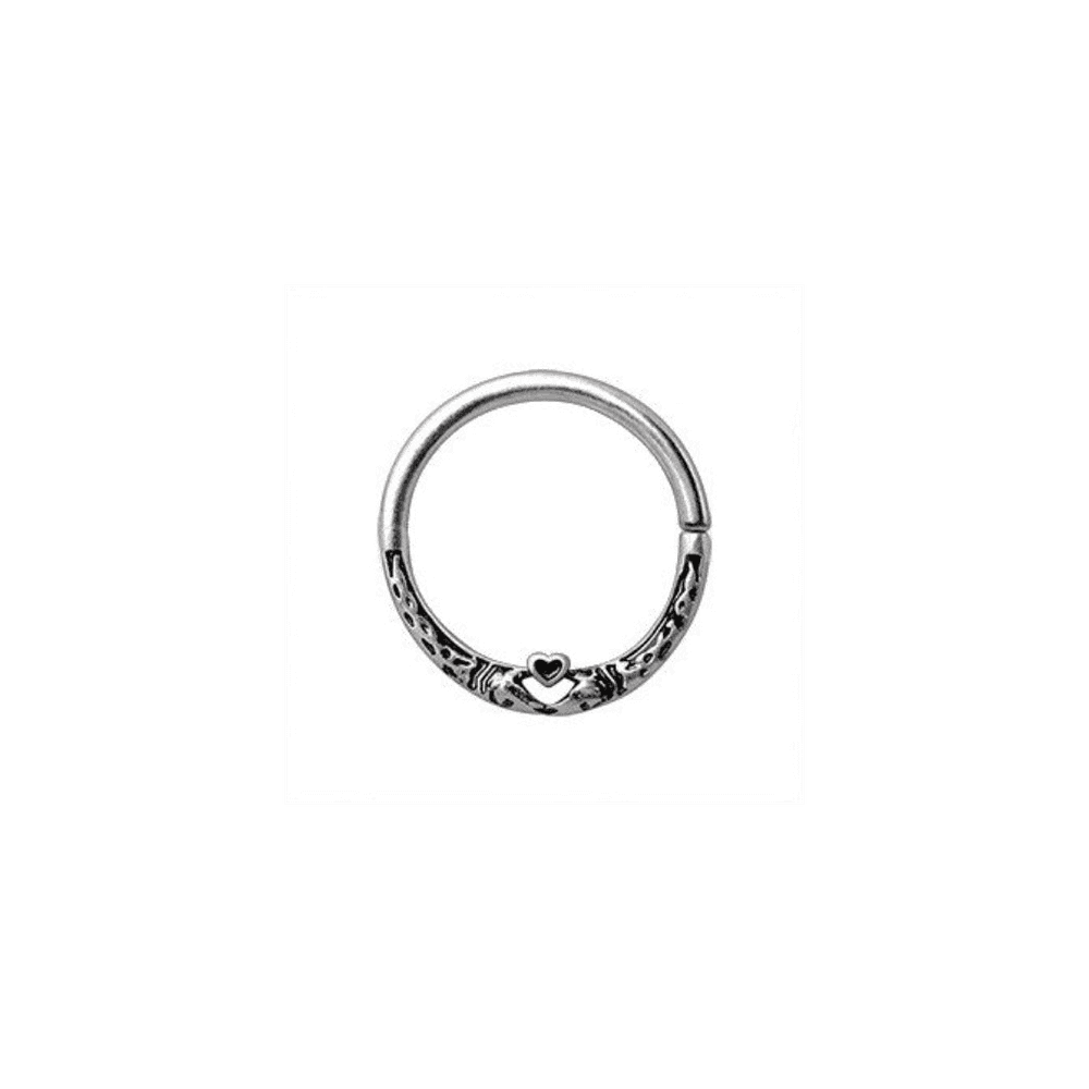 image-316L Stainless Steel Snake Heart Seamless Ring