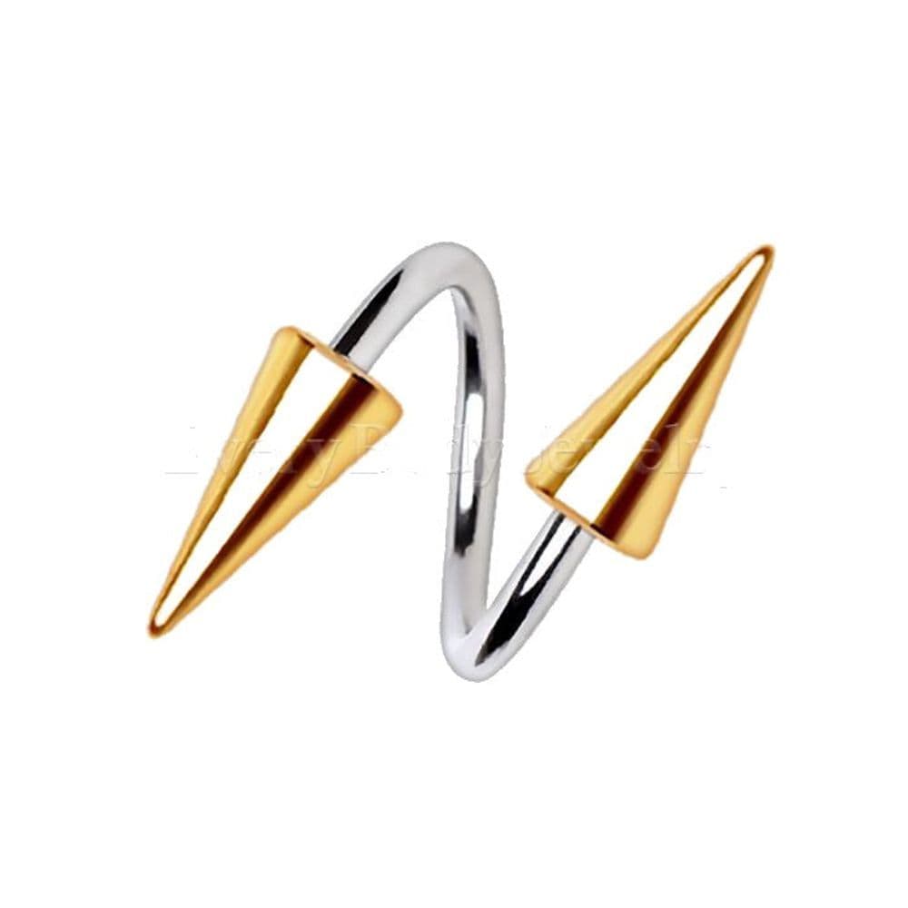 image-316L Stainless Steel Gold Plated Spike Twist