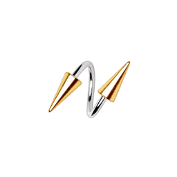 image-316L Stainless Steel Gold Plated Spike Twist