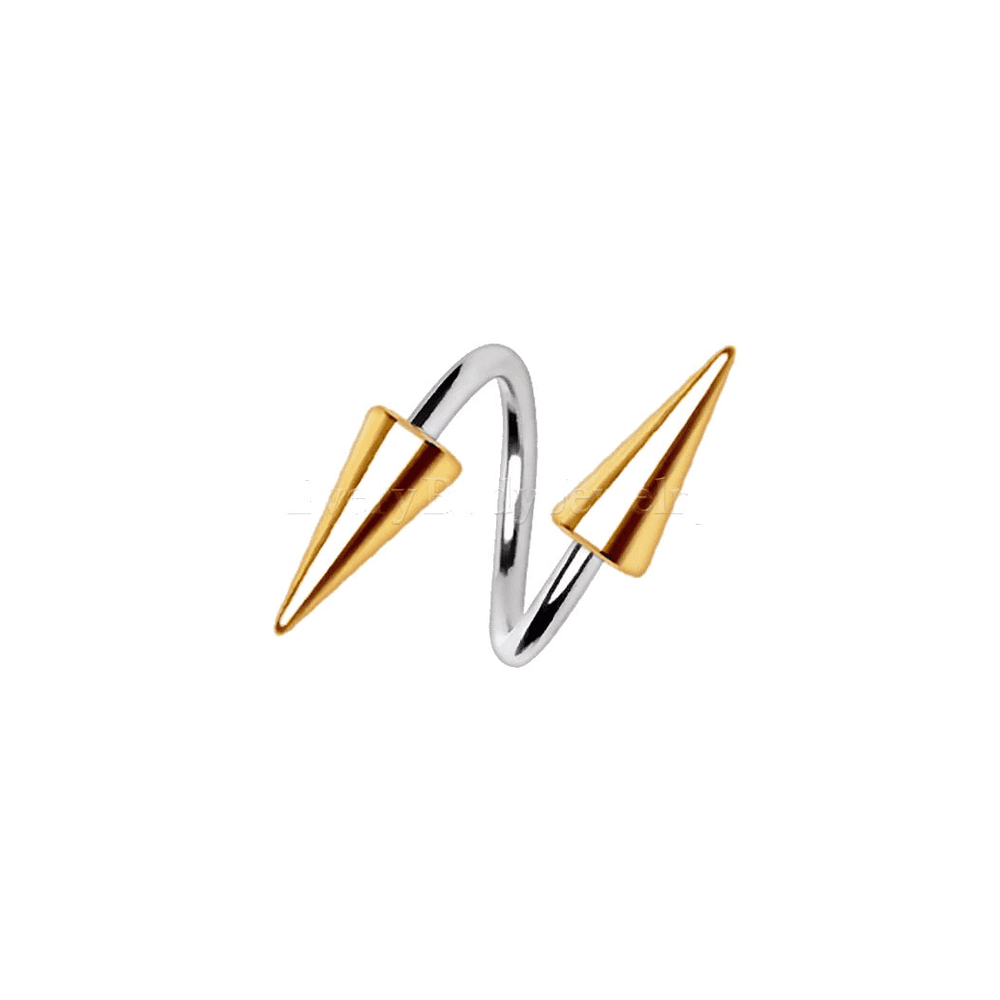 image-316L Stainless Steel Gold Plated Spike Twist