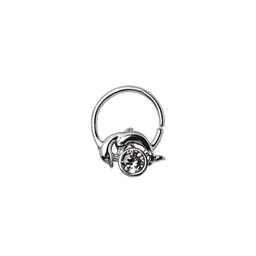 image-316L Stainless Steel Dolphins and Moon Seamless Ring / Cartilage Earring