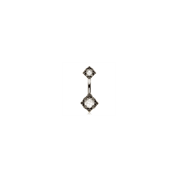 image-316L Stainless Steel Ornate Metallic Gem Navel Ring