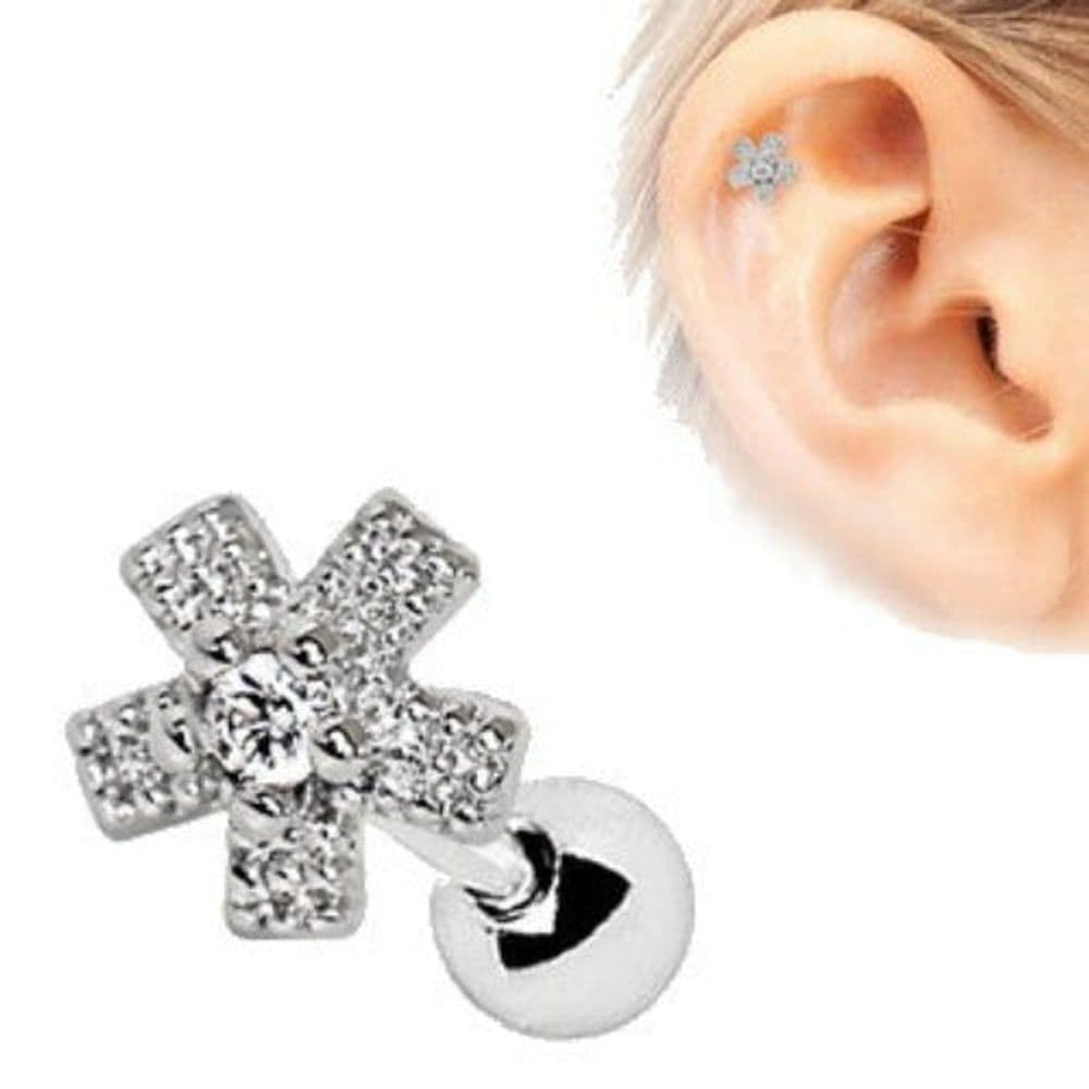 image-Dazzling Flower Cartilage Earring
