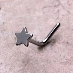 image-316L Stainless Steel Star L Bend Nose Ring
