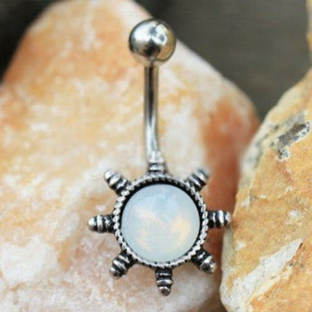 image-316L Stainless Steel Glaring Sun Navel Ring