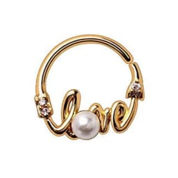 image-Gold Plated Jeweled "LOVE" Annealed Seamless Ring