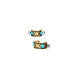 image-Antique Gold Plated Turquoise Cartilage Cuff Earring