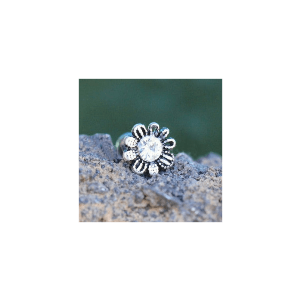 image-316L Stainless Steel Avant Garde Daily Flower Cartilage Earring