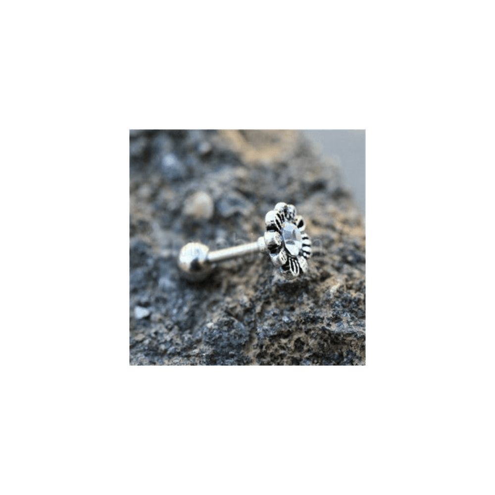image-316L Stainless Steel Avant Garde Daily Flower Cartilage Earring