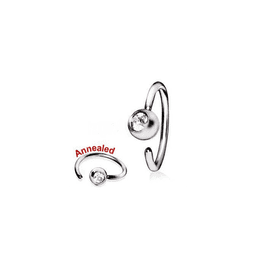 image-316L Surgical Steel Annealed Press Fit CZ Ball Nose Hoop