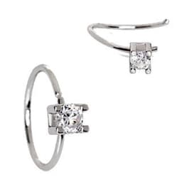 image-316L Stainless Steel Prong Set CZ Nose Hoop