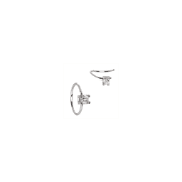 image-316L Stainless Steel Prong Set CZ Nose Hoop