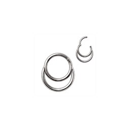 image-316L Stainless Steel Double Ring Seamless Clicker Ring / Septum Jewelry