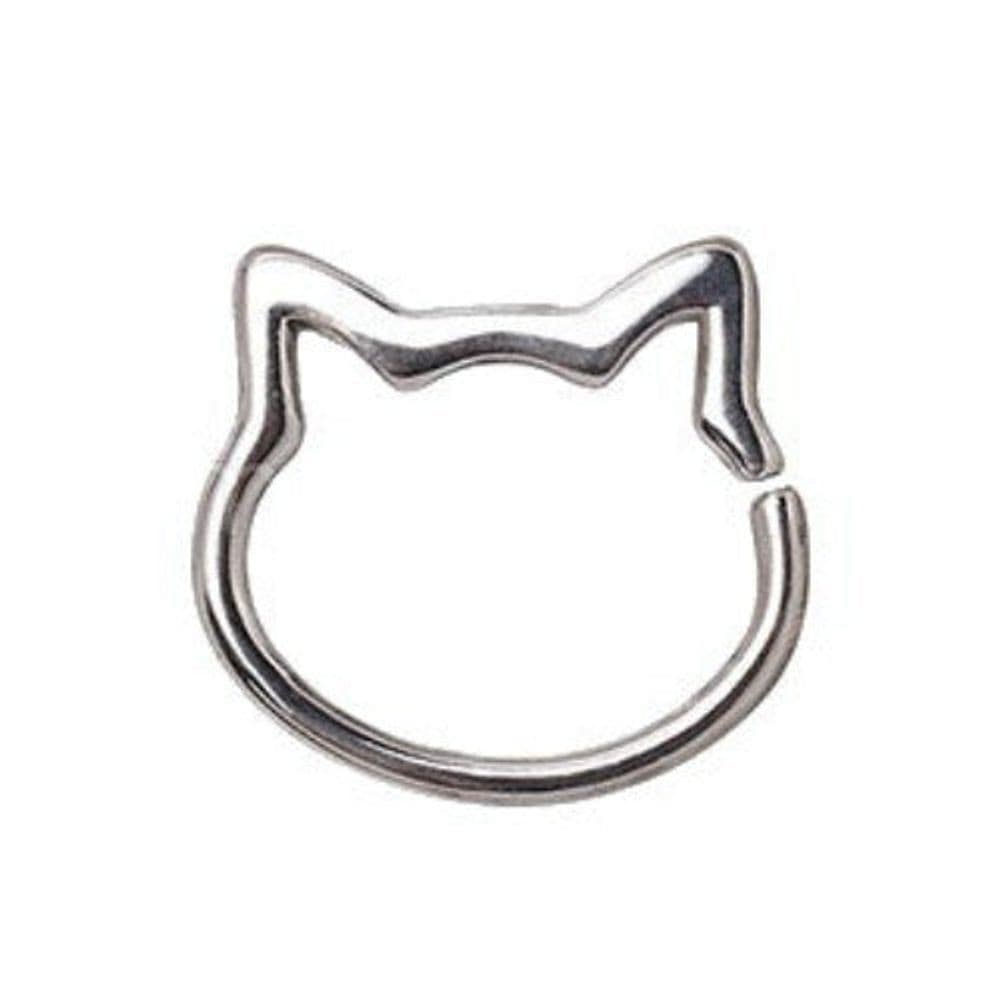 image-316L Stainless Steel Cat Seamless Ring / Cartilage Earring