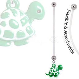 image-BioFlex Green Baby Turtle Pregnancy Navel Ring