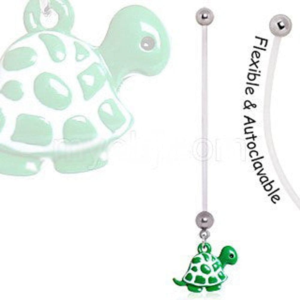 image-BioFlex Green Baby Turtle Pregnancy Navel Ring