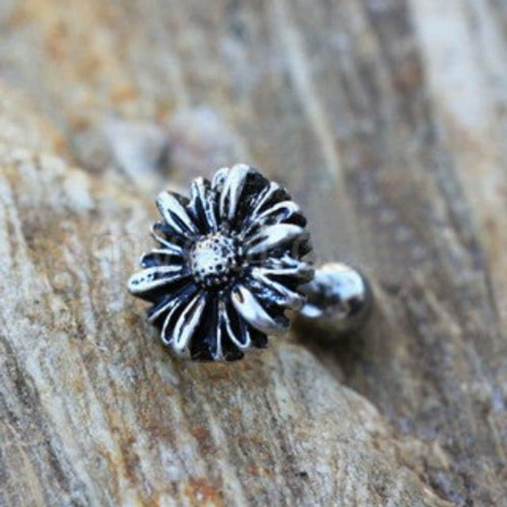 image-316L Stainless Steel Aster Flower Cartilage Earring