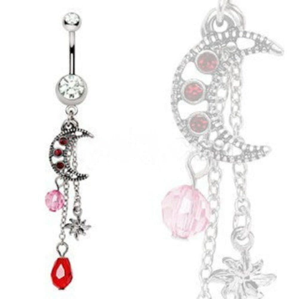 image-Sun & Moon Dangle Navel Ring
