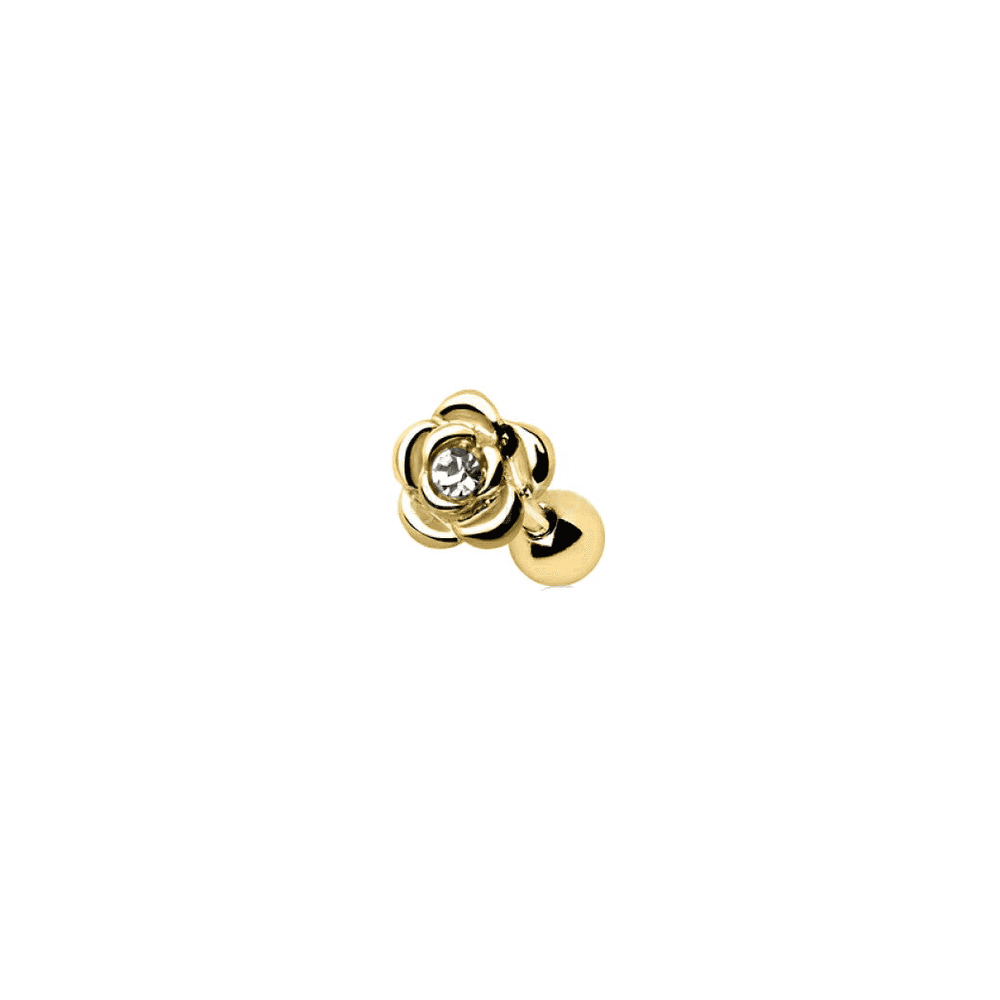 image-Gold Diamond Rose Cartilage Earring Cartilage Piercing Jewelry